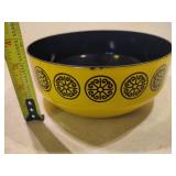 Four Assorted Wood, Metal and Ceramic Serving Bowls