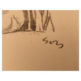 Ivan Sors Original Lithograph "Man Drinking from Bowl" Judaica Art