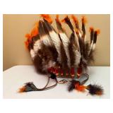 Native Headdress with Feathers and Beads