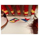 Native Headdress with Feathers and Beads