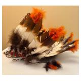 Native Headdress with Feathers and Beads