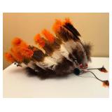 Native Headdress with Feathers and Beads