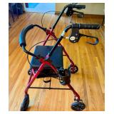 Foldable Walker with Padded Seat and Cupholder