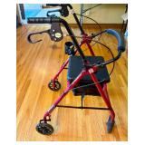 Foldable Walker with Padded Seat and Cupholder