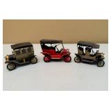 Set of 3 Vintage Paper Cars