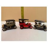 Set of 3 Vintage Paper Cars