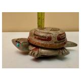 Hand Carved Soapstone Tortoise Trinket Box