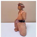 Vintage Coffee Bean Farmer with Cigarette Folk Art