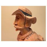 Vintage Coffee Bean Farmer with Cigarette Folk Art