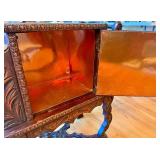 Hand Carved Vintage Humidor Cabinet