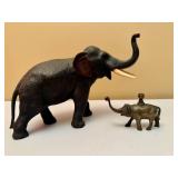 Set of Metal Elephant Figurines.