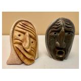 Soapstone Native Face Carvings