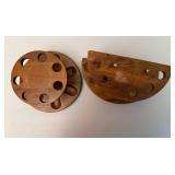 Two Vintage Wood Pipe Holders