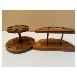 Two Vintage Wood Pipe Holders