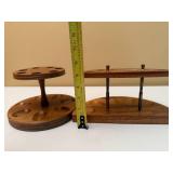 Two Vintage Wood Pipe Holders