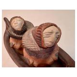 Vintage Inuit Art Pottery Canoe