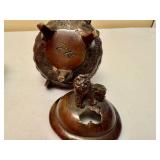 Vintage Metal Asian Incense Bowls