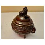 Vintage Metal Asian Incense Bowls