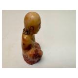 Vintage Stone Carved Buddha Sitting