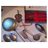 Large Assortment of Silver Plated, Electroplated & Silver Tone Utensils - One Sterling