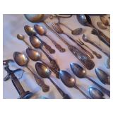 Large Assortment of Silver Plated, Electroplated & Silver Tone Utensils - One Sterling