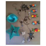 Assorted Hanging Decor, Wind Chimes and more.