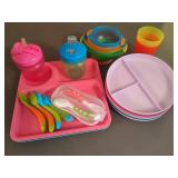 Assorted Toddler Dishes and Sippy Cups
