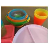 Assorted Toddler Dishes and Sippy Cups