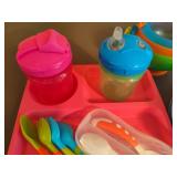 Assorted Toddler Dishes and Sippy Cups