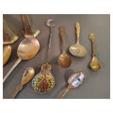 Gold Tone Salt & Pepper Shaker and Decorative Spoons
