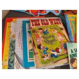 Collection of Toddler Board Books and Basket of Stuffies