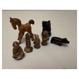 Small Ceramic & Wood Figurines