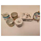 Assorted Asian Cups/Trinket Boxes/Small Plate
