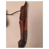 Wood Carved Tobacco Case w/Attached Carved Pipe & Holder