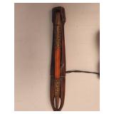 Wood Carved Tobacco Case w/Attached Carved Pipe & Holder