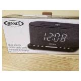Jensen Dual Alarm Clock Radio with wireless charging