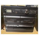Trexonic 3-Speed Turntable with CD Player, Double Cassette, BT, FM Radio, and USB/SD Encode