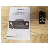 Trexonic 3-Speed Turntable with CD Player, Double Cassette, BT, FM Radio, and USB/SD Encode