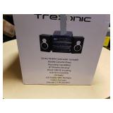 Trexonic 3-Speed Turntable with CD Player, Double Cassette, BT, FM Radio, and USB/SD Encode