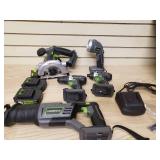 Genesis 20V power tool kit Skill saw flash light drill impact sawzall 2 battery