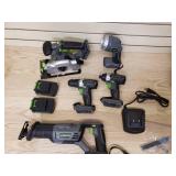 Genesis 20V power tool kit Skill saw flash light drill impact sawzall 2 battery