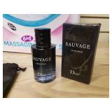 Total body balance ball, shimmer n sparkle massaging foot spa, Dior sauvage Colone, forever back back pain relief belt
