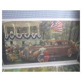 (EC1) 4 Prints Of Vintage Cars 23" ...