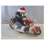 (CNTR) Animated Santa On Motorcycle...