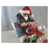 (CNTR) Animated Santa On Motorcycle...