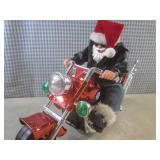 (CNTR) Animated Santa On Motorcycle...