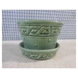 (FS) Vintage McCoy Green Glazed Pot...