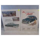 (EC1) 10 Vintage Magazine Car Ads S...