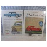 (EC1) 10 Vintage Magazine Car Ads S...