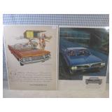 (EC1) 10 Vintage Magazine Car Ads S...
